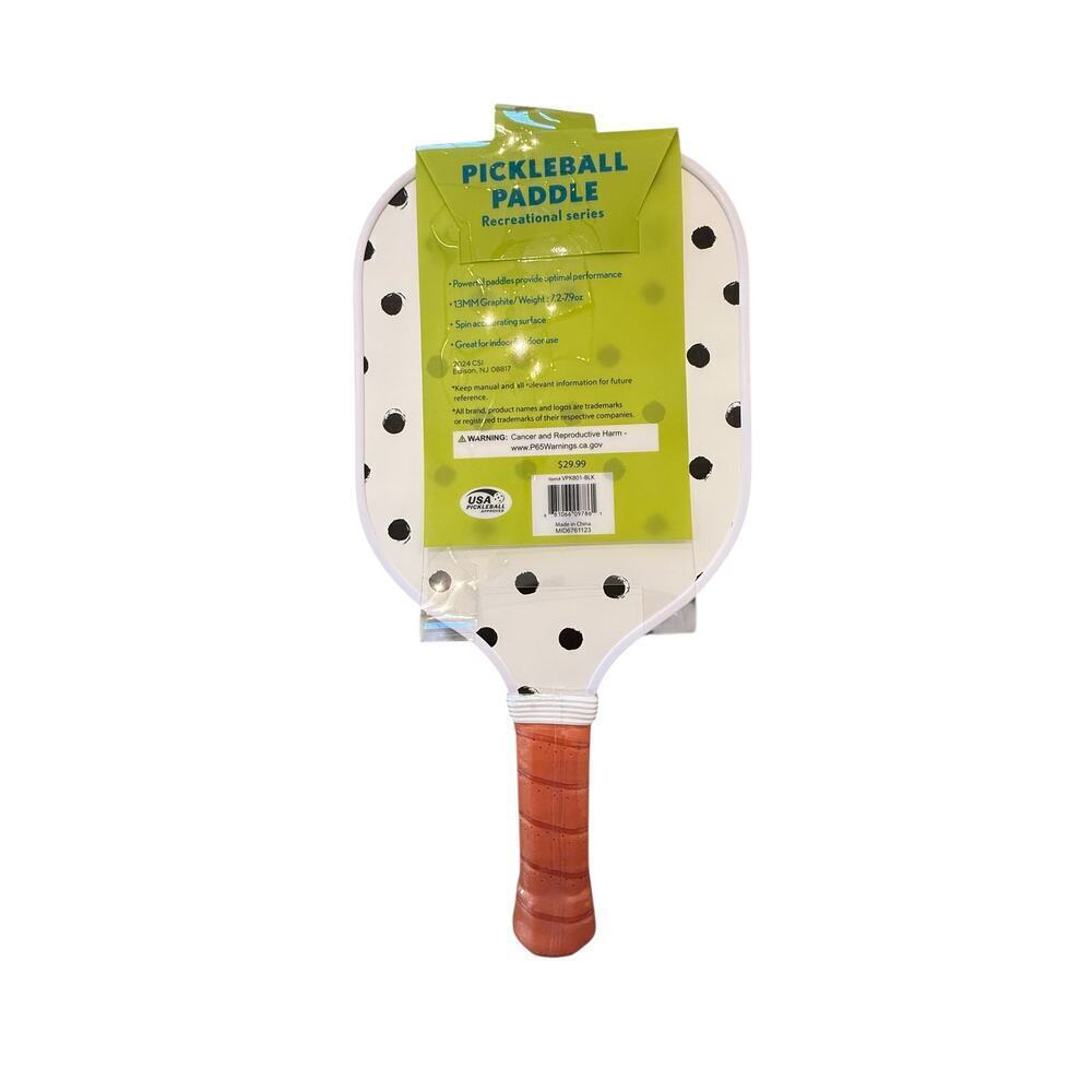 Sakar Black Floral Polka Dots 13 MM Double Sided Pickleball Paddle - Picture 4 of 5